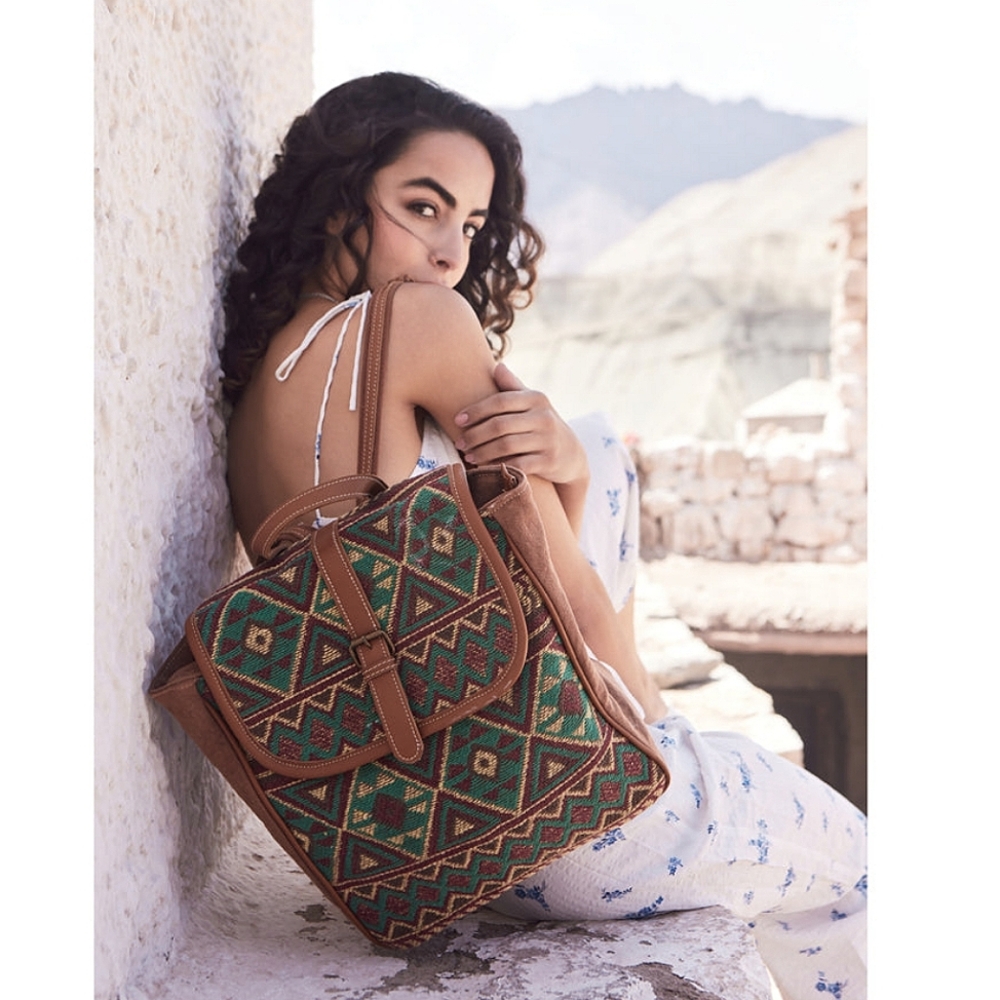 Myra Bag Multicolor Geometric Backpack - image 1